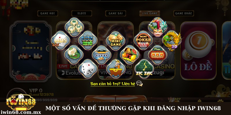 Những vấn để người chơi cần thường gặp khi truy cập vào Iwin68